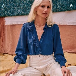 Sézane chlo shirt in electric blue NWT